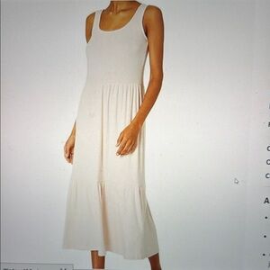 Daily ritual knit ribbed light pink maxi dress